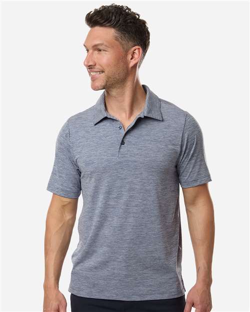 Team 365 TT125 Men's Relay Heathered Stripe Polo - Front view