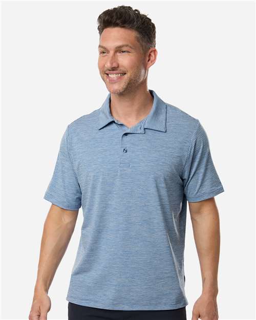 Team 365 TT125 Men's Relay Heathered Stripe Polo - Front view