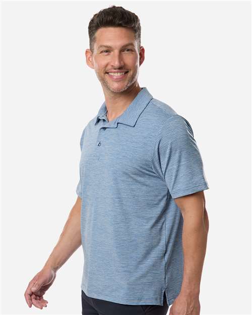Team 365 TT125 Men's Relay Heathered Stripe Polo - Side view