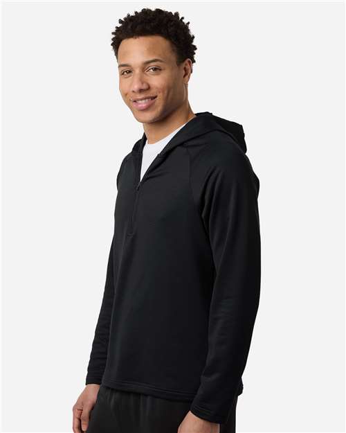 Team 365 TT200 Men's Qualify Quarter-Zip Hooded Pullover - Side view
