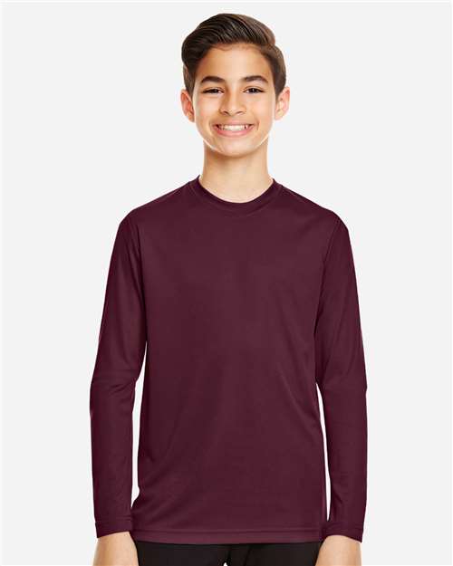 Team 365 TT11YL Youth Zone Performance Long Sleeve T-Shirt - Front view