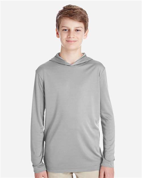 Team 365 TT41Y Youth Zone Performance Hooded Long Sleeve T-Shirt - Front view