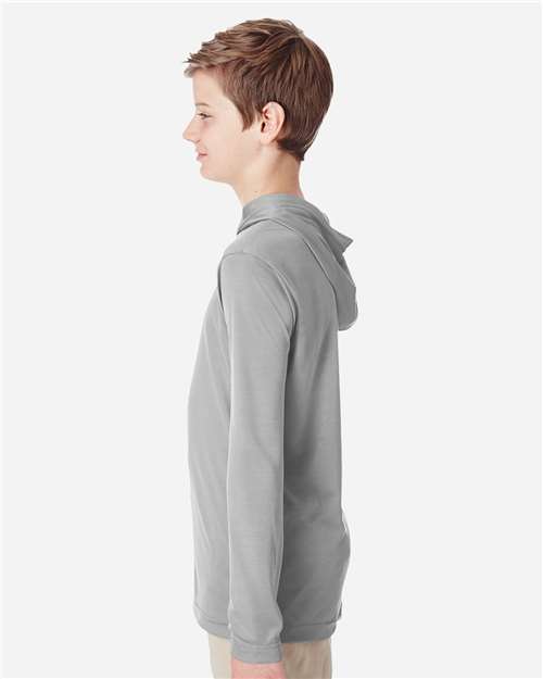 Team 365 TT41Y Youth Zone Performance Hooded Long Sleeve T-Shirt - Side view
