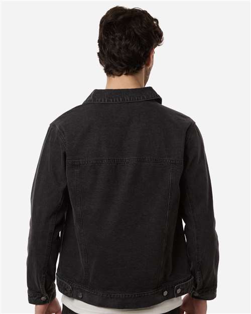 Harriton M75 Unisex Cooper Denim Jacket - Back view