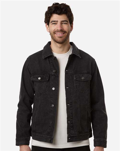 Harriton M75 Unisex Cooper Denim Jacket - Front view