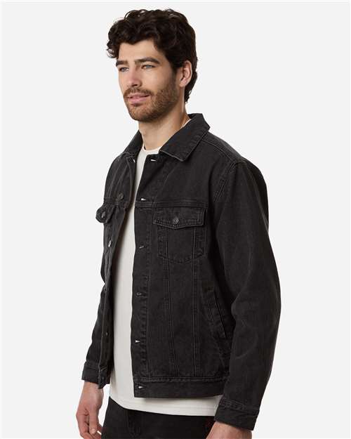 Harriton M75 Unisex Cooper Denim Jacket - Side view