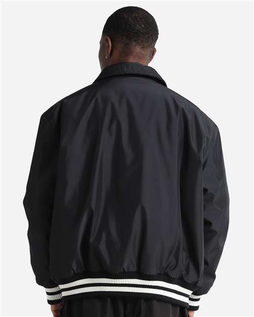 Shaka Wear SHCVBJ Unisex Collared Varsity Jacket - Back view