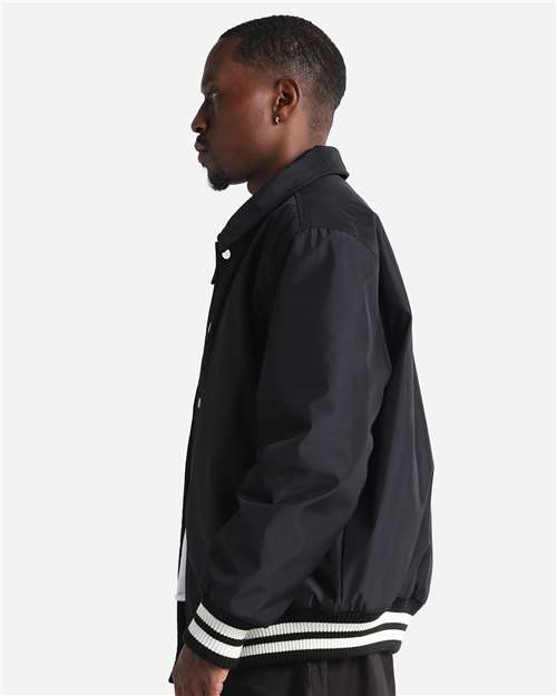 Shaka Wear SHCVBJ Unisex Collared Varsity Jacket - Side view
