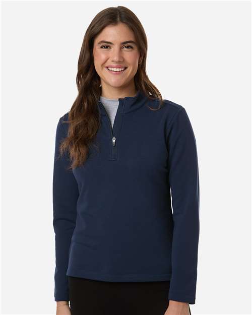 AllPro STF870L Women's Stretch Quarter-Zip Fleece Pullover - Front view