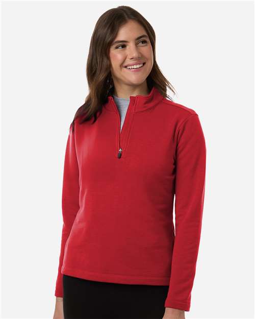 AllPro STF870L Women's Stretch Quarter-Zip Fleece Pullover - Front view