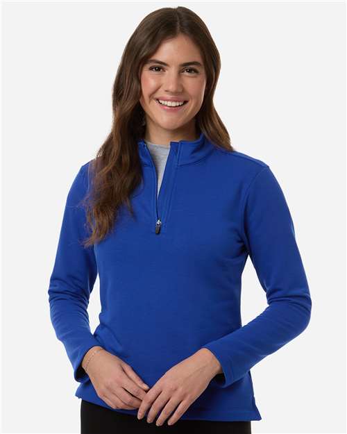 AllPro STF870L Women's Stretch Quarter-Zip Fleece Pullover - Front view