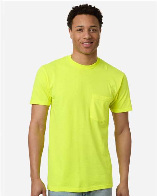 Tultex 293 Unisex Heavyweight Jersey Pocket T-Shirt - Front view