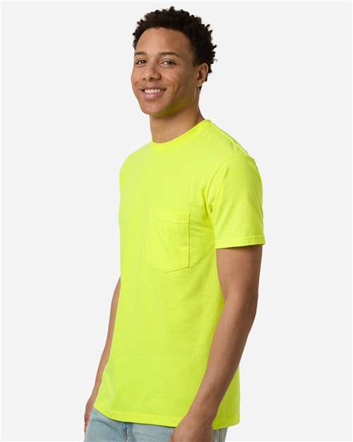 Tultex 293 Unisex Heavyweight Jersey Pocket T-Shirt - Side view