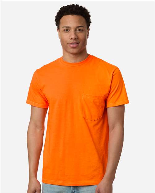 Tultex 293 Unisex Heavyweight Jersey Pocket T-Shirt - Front view