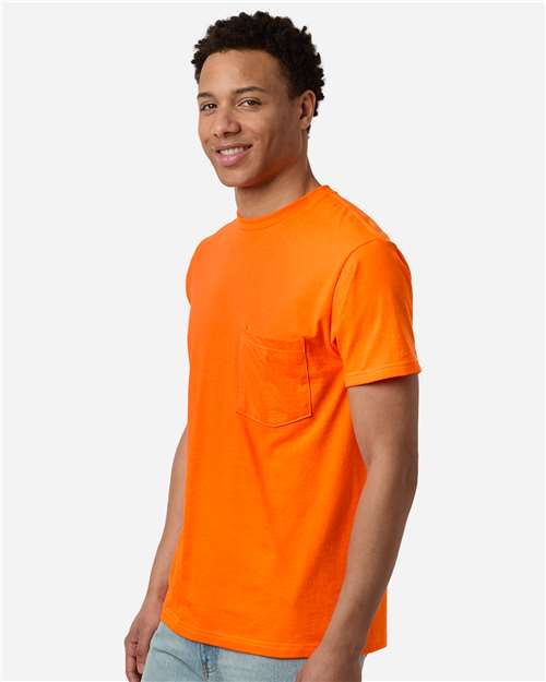 Tultex 293 Unisex Heavyweight Jersey Pocket T-Shirt - Side view