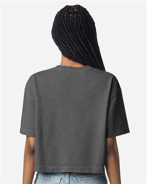 American Apparel 1302GD Women's Heavyweight Cotton Garment-Dyed Boxy Cropped Tee - Back view