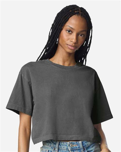 American Apparel 1302GD Women's Heavyweight Cotton Garment-Dyed Boxy Cropped Tee - Front view