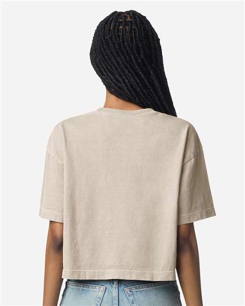 American Apparel 1302GD Women's Heavyweight Cotton Garment-Dyed Boxy Cropped Tee - Back view