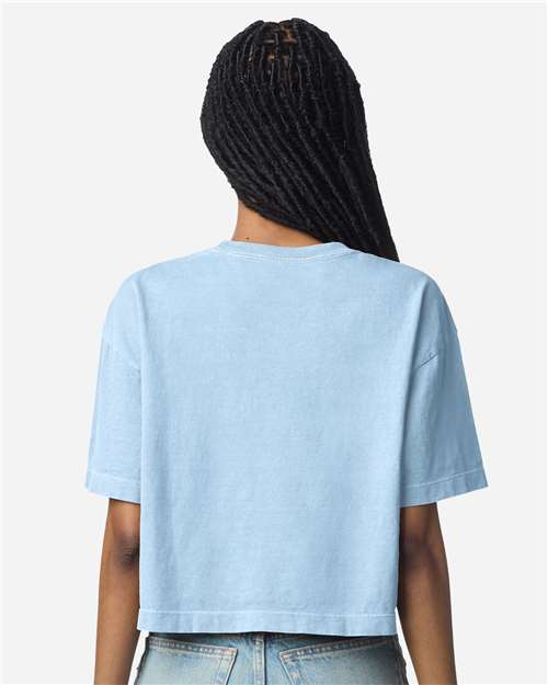 American Apparel 1302GD Women's Heavyweight Cotton Garment-Dyed Boxy Cropped Tee - Back view