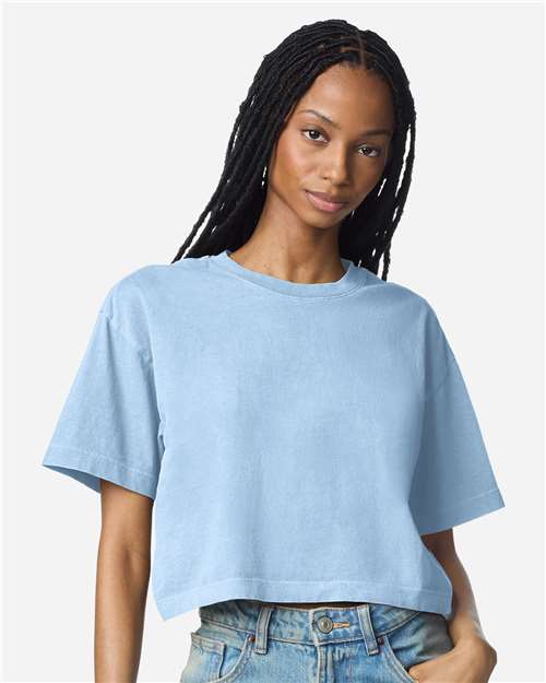 American Apparel 1302GD Women's Heavyweight Cotton Garment-Dyed Boxy Cropped Tee - Front view