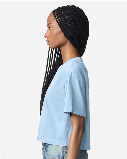 American Apparel 1302GD Women's Heavyweight Cotton Garment-Dyed Boxy Cropped Tee - Side view