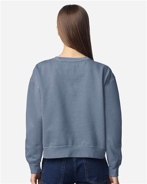 Comfort Colors 1566L Women's Garment-Dyed Mid-Length Crewneck Sweatshirt - Back view