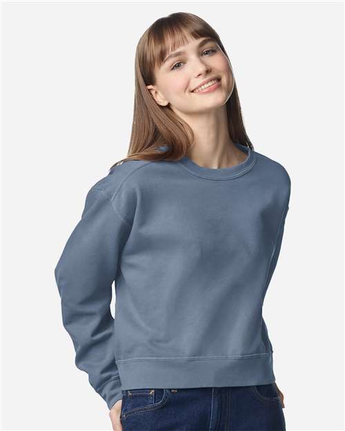 Comfort Colors 1566L Women's Garment-Dyed Mid-Length Crewneck Sweatshirt - Front view