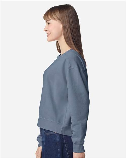 Comfort Colors 1566L Women's Garment-Dyed Mid-Length Crewneck Sweatshirt - Side view