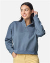 Comfort Colors 1580L Women's Garment-Dyed Mid-Length Quarter-Zip Sweatshirt - Front view