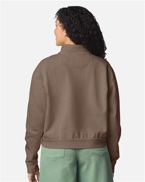 Comfort Colors 1580L Women's Garment-Dyed Mid-Length Quarter-Zip Sweatshirt - Back view