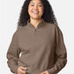 Comfort Colors 1580L Women's Garment-Dyed Mid-Length Quarter-Zip Sweatshirt - Front view