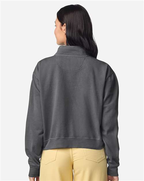 Comfort Colors 1580L Women's Garment-Dyed Mid-Length Quarter-Zip Sweatshirt - Back view