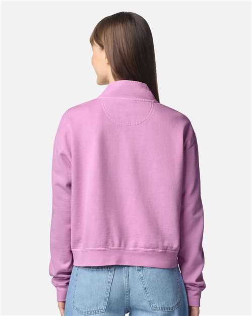 Comfort Colors 1580L Women's Garment-Dyed Mid-Length Quarter-Zip Sweatshirt - Back view