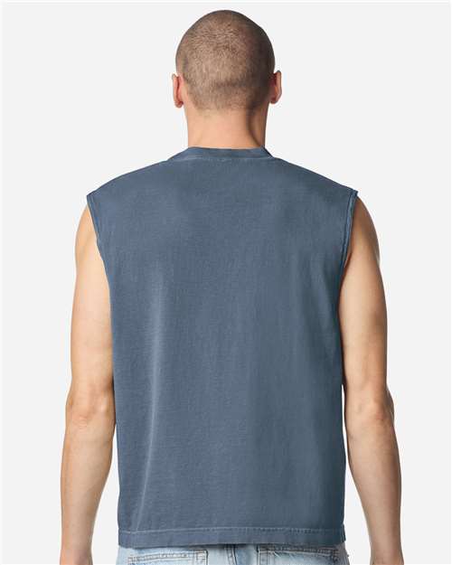 American Apparel 207GD Unisex Heavyweight Cotton Garment-Dyed Boxy Muscle Tee - Back view