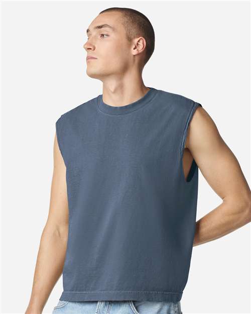 American Apparel 207GD Unisex Heavyweight Cotton Garment-Dyed Boxy Muscle Tee - Front view