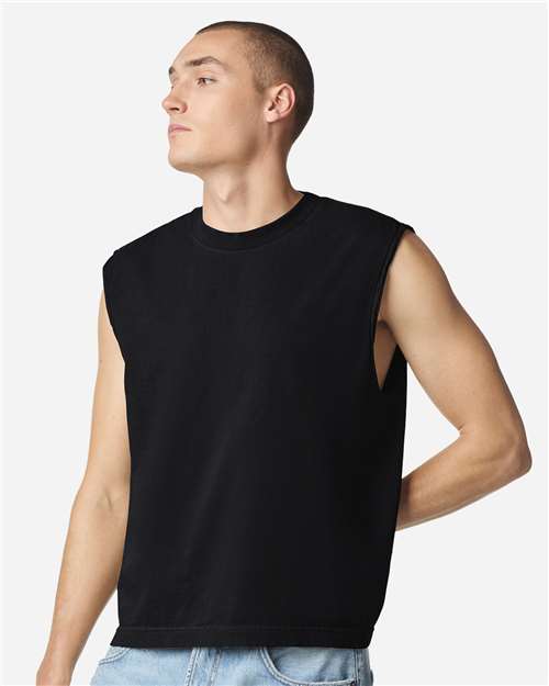 American Apparel 207GD Unisex Heavyweight Cotton Garment-Dyed Boxy Muscle Tee - Front view