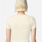 American Apparel BR210 Women's Baby Rib Fitted Cropped Tee - Back view