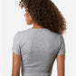 American Apparel BR210 Women's Baby Rib Fitted Cropped Tee - Back view