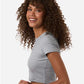 American Apparel BR210 Women's Baby Rib Fitted Cropped Tee - Side view