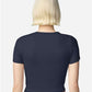 American Apparel BR210 Women's Baby Rib Fitted Cropped Tee - Back view