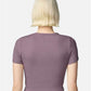 American Apparel BR210 Women's Baby Rib Fitted Cropped Tee - Back view