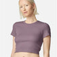 American Apparel BR210 Women's Baby Rib Fitted Cropped Tee - Front view
