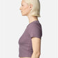 American Apparel BR210 Women's Baby Rib Fitted Cropped Tee - Side view
