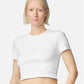 American Apparel BR210 Women's Baby Rib Fitted Cropped Tee - Front view