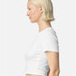 American Apparel BR210 Women's Baby Rib Fitted Cropped Tee - Side view