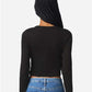 American Apparel BR2107 Women's Baby Rib Long Sleeve Fitted Tee - Back view