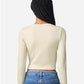American Apparel BR2107 Women's Baby Rib Long Sleeve Fitted Tee - Back view