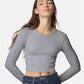 American Apparel BR2107 Women's Baby Rib Long Sleeve Fitted Tee - Front view