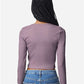 American Apparel BR2107 Women's Baby Rib Long Sleeve Fitted Tee - Back view