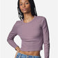 American Apparel BR2107 Women's Baby Rib Long Sleeve Fitted Tee - Front view